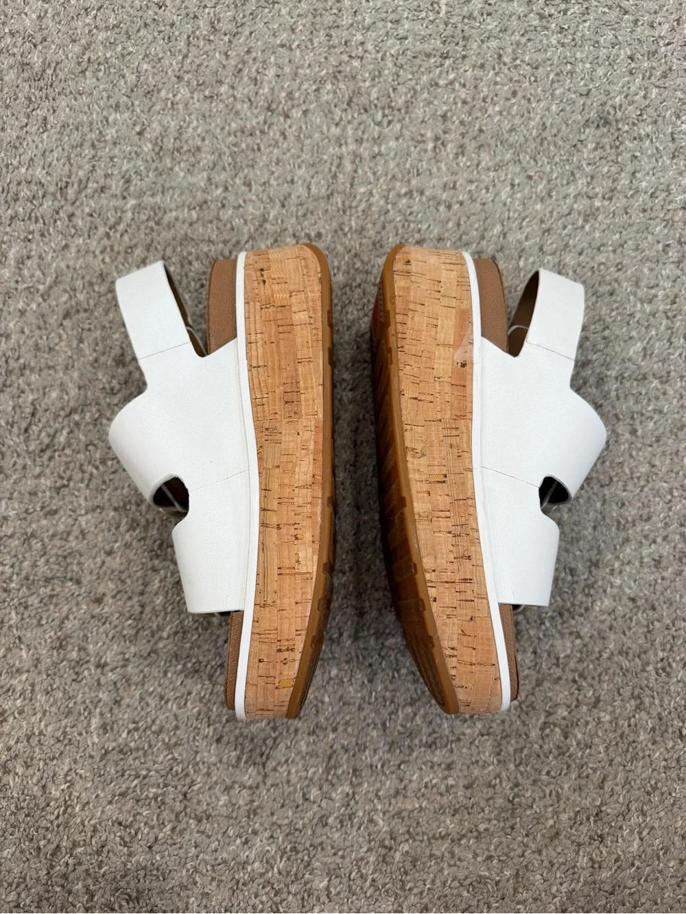 Fitflop White Cork-Platform Double Buckle Sandals